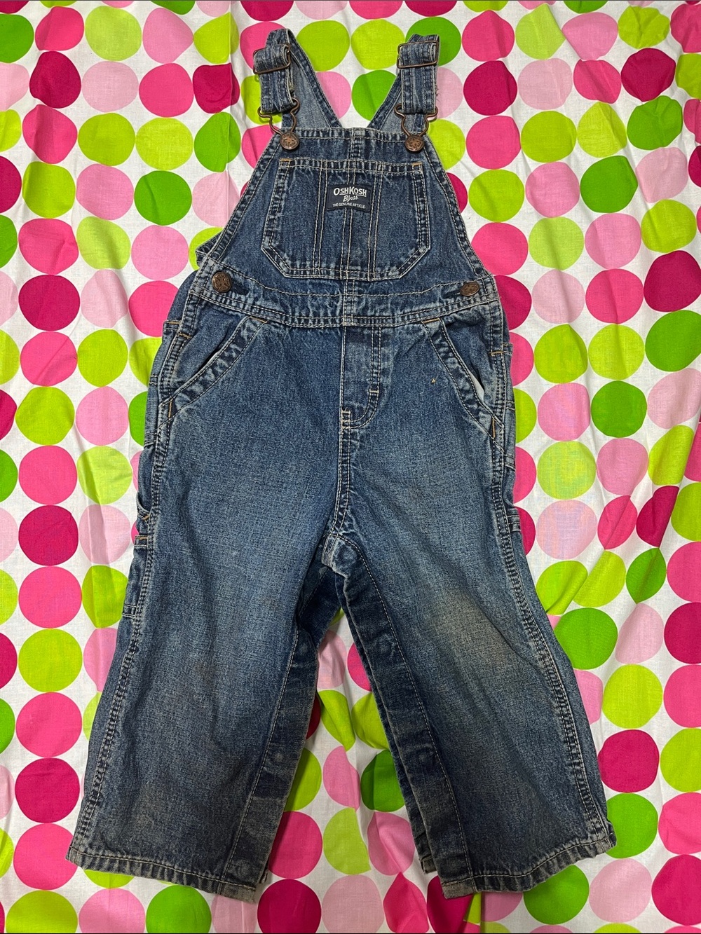 OshKosh B'gosh Classic Dark Blue Denim Overalls for Kids 24 m vtg